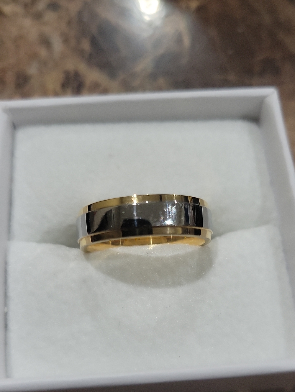 Two-Tone Gold and Silver Women's Band Ring